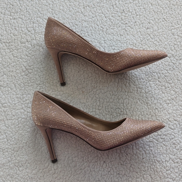 14 & Union rold gold glitter crystal heels - Picture 4 of 7